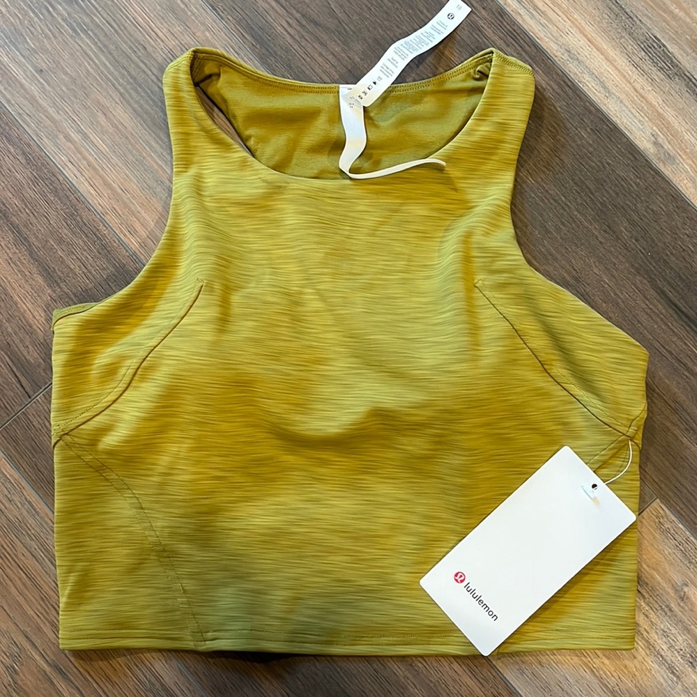 🍋Lululemon Invigorate attain Tank Heathered Auric Gold in SZ 10